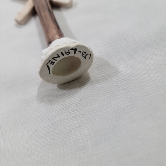 Jo Laine Vintage Christmas Village Railroad Crossings Sign Porcelain - Picture 7 of 8